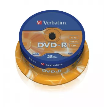 Verbatim DVD-R 4,7 GB 16x, Spindle, 25 kpl (43522)
