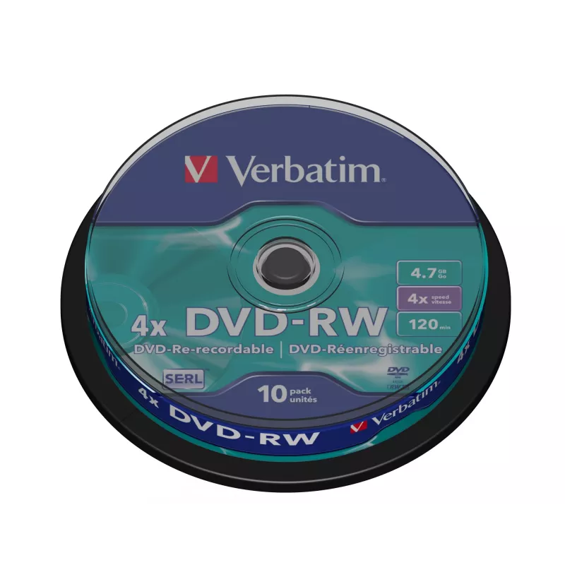 Verbatim DVDVER00072B, DVD-RW, spindeli, 10 kpl, 4,7 GB