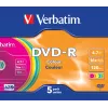 Verbatim DVD-R Colour 4,7 GB 5 kpl
