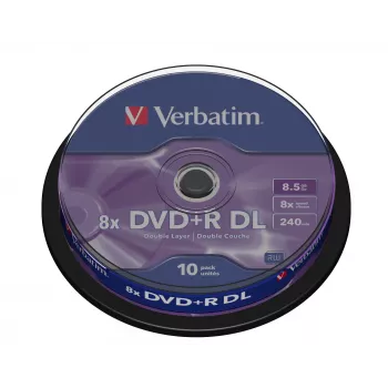 Verbatim VB-DPD55S1, DVD+R DL, 120 mm, spindeli, 10 kpl, 8,5 GB