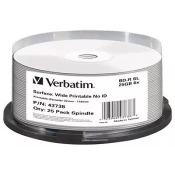 Verbatim BD-R SL 25GB 6x Wide Printable 25 kpl:n spindeli - No ID Brand
