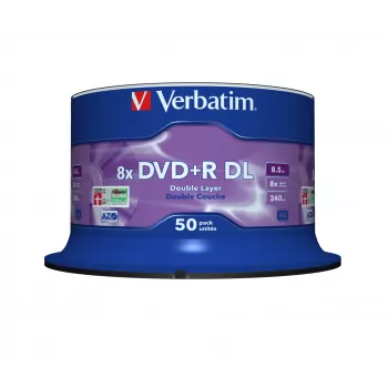 Verbatim DVD+R Double Layer 8x Matt Silver 50 kpl:n spindeli