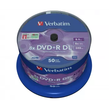 Verbatim DVD+R Double Layer 8x Matt Silver 50 kpl:n spindeli