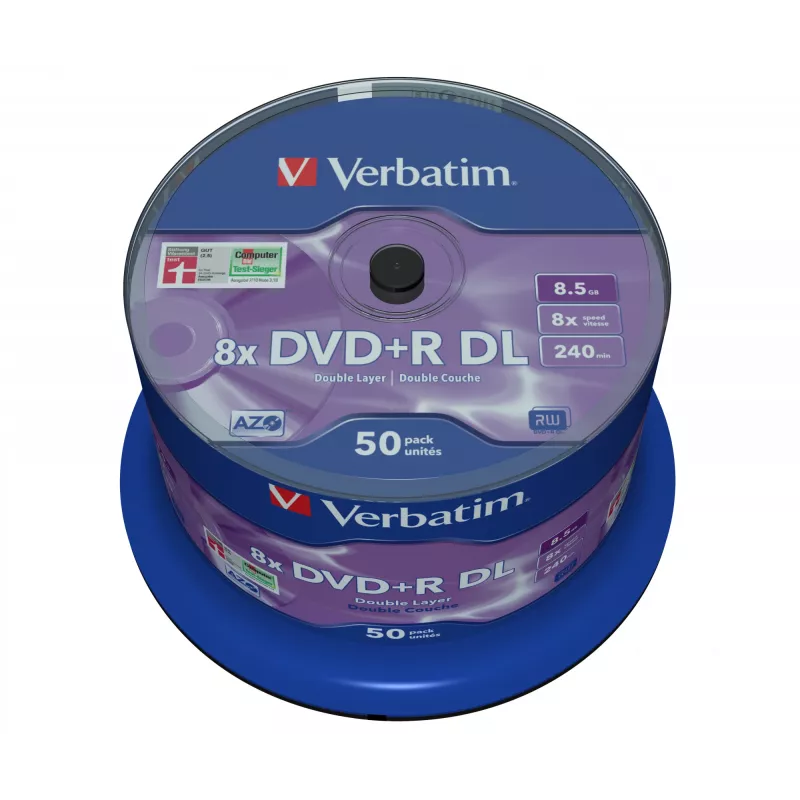 Verbatim DVD+R Double Layer 8x Matt Silver 50 kpl:n spindeli