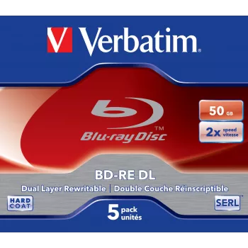 Verbatim BD-RE DL 50GB 2 x 5 kpl:n pakkaus Jewel Case 5 kpl