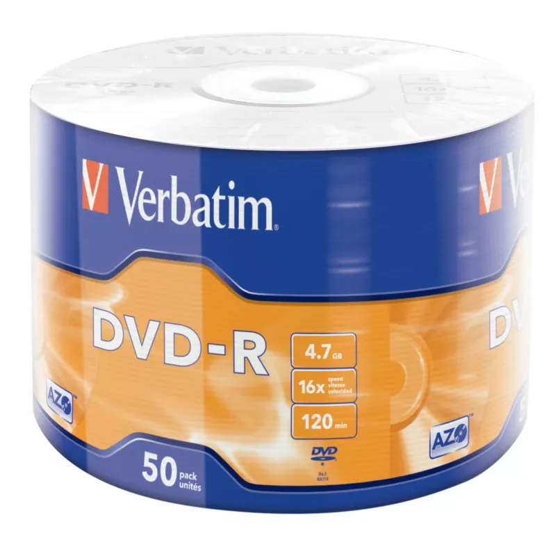 Verbatim DVD-R Matt Silver 50 kpl:n pakkaus Wrap Spindle