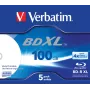 Verbatim BD-R XL 100GB* 4x Wide Inkjet Printable 5 kpl Jewel Case