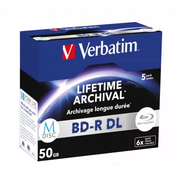 BD-R DL Verbatim MDISC 50 GB 5 kpl 6x kirjoitusnopeus