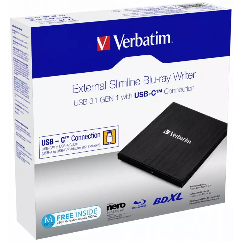 Verbatim 43889 optinen asema Blu-Ray RW musta
