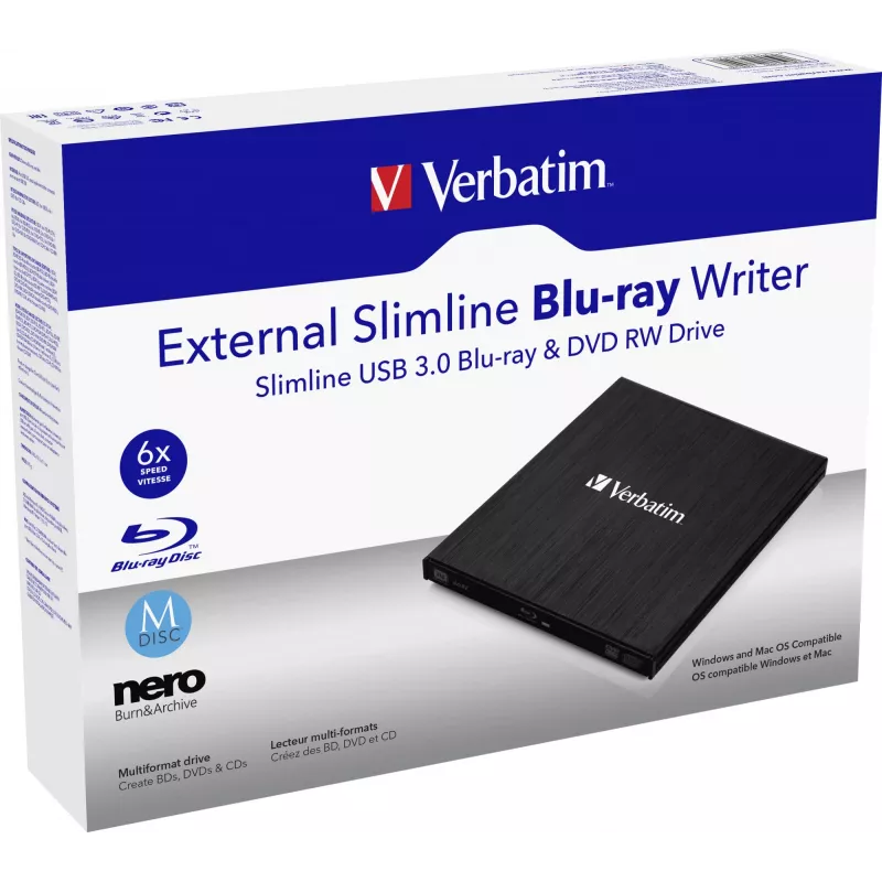Ulkoinen Slimline-asema Blu-Ray RW Verbatim 43890