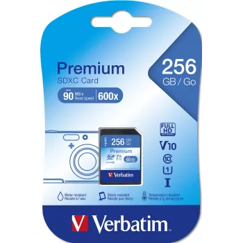 Flash-muisti Verbatim Premium 256 GB SDXC UHS-I Class 10
