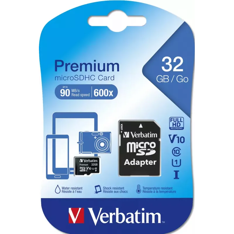 Flash-muisti Verbatim Premium 32 GB MicroSDHC Class 10 44083