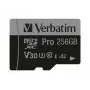 Verbatim Pro U3 256GB Micro SDXC -kortti, 256 GB, MicroSDXC, Class 10, UHS-I, 100 MB/s, 90 MB/s