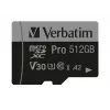 Verbatim Pro U3 512GB Micro SDXC -kortti, 512 GB, MicroSDXC, Class 10, UHS-I, 100 MB/s, 90 MB/s