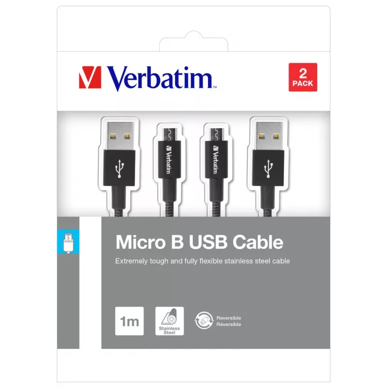 Verbatim 48874 USB-kaapeli USB 3.2 Gen 1 (3.1 Gen 1) 1 m Micro-USB A - USB A musta