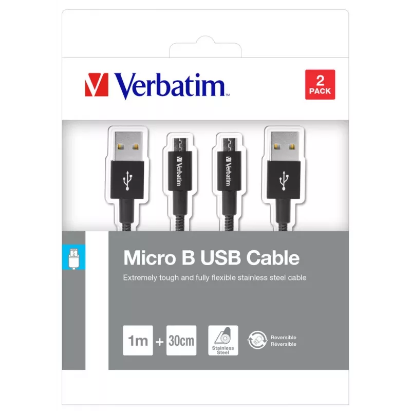 Verbatim 48875 USB-kaapeli USB 3.2 Gen 1 (3.1 Gen 1) 1 m Micro-USB A USB A musta