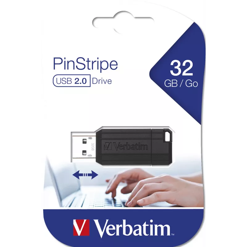 Verbatim PinStripe – USB-muistitikku 32 GB – musta