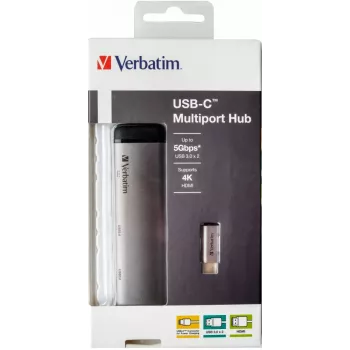 Verbatim 49140 kannettavan telakka/porttireplikaattori USB 3.2 Gen 1 (3.1 Gen 1) Type-C