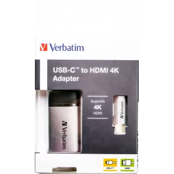 Verbatim 49143 videokaapeliadapteri 0,1 m USB Type-C HDMI musta, hopea