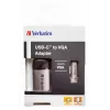 Verbatim 49145 videokaapeliadapteri 0,01 m USB Type-C VGA (D-Sub) musta, hopea