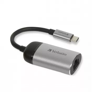 Verbatim 49146 kannettavan telakka/porttireplikaattori USB 3.2 Gen 1 (3.1 Gen 1) Type-C musta, hopea