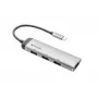 Verbatim USB-C-moniporttikeskitin, neljä porttia USB 3.2 Gen 1, USB 3.2 Gen 1 (3.1 Gen 1) Type-C, USB 3.2 Gen 1 (3.1 Gen 1) Type-A, 5000 Mbit/s, harmaa, alumiini, muovi, 0,15 m