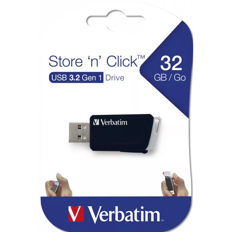Verbatim Store 'n' Click - USB 2.0 -muistitikku 3.2 GEN1 32 GB - musta
