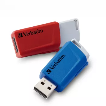 Verbatim Store 'n' Click - USB-muistitikku 2.0 (3.2 GEN1) - 2x32 GB - punainen/sininen