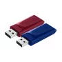 Verbatim Slider – USB-muistitikku – 2x32 GB – sininen/punainen, 32 GB, USB Type-A, 2.0, Slide, 8 g, sininen, punainen