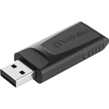 Verbatim Slider - USB-muistitikku 128 GB - musta, 128 GB, 2.0, Slide, 8 g, musta