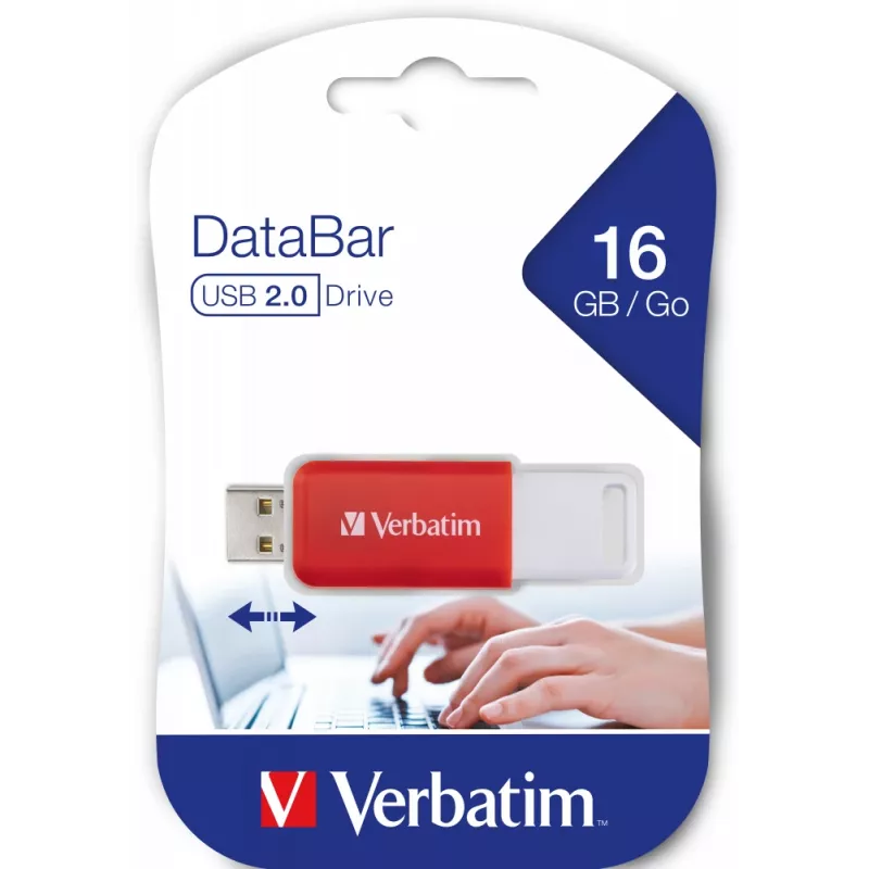 Verbatim DataBar USB-muistitikku 16 GB USB Type-A 2.0 punainen