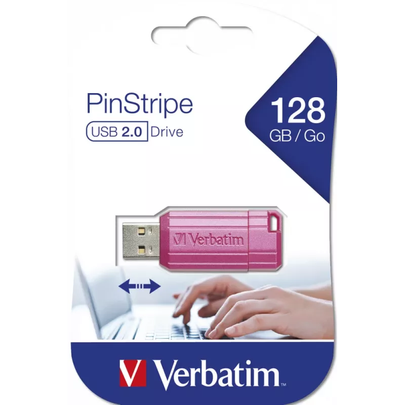 Verbatim PinStripe USB-muistitikku 128 GB USB Type-A 2.0 pinkki