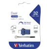 Verbatim Dual - USB 3.0 -asema 32 GB - USB-C / USB-A - sininen
