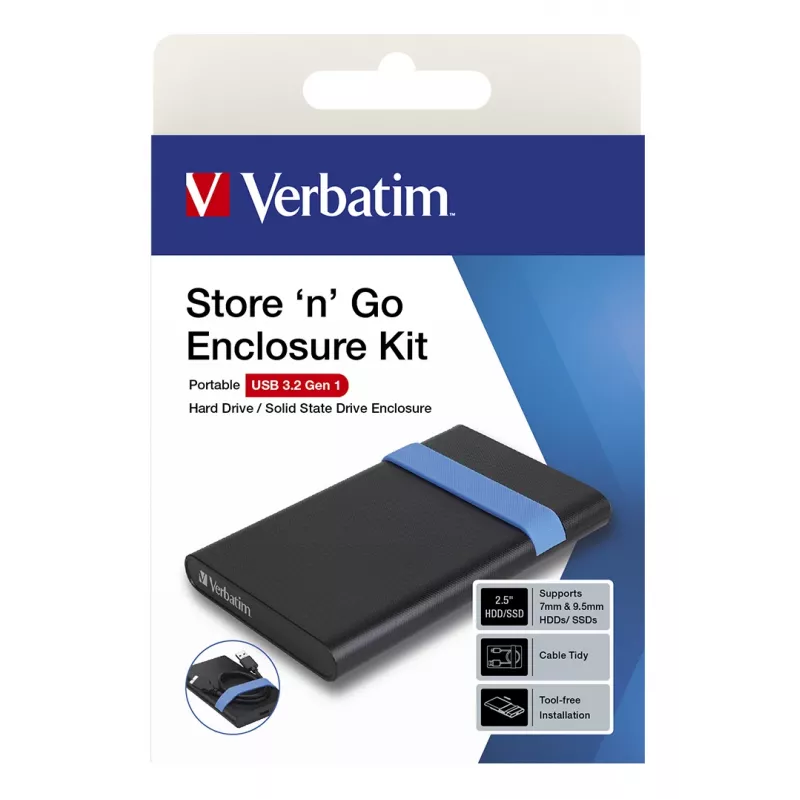 Verbatim Store'N'Go kotelosarja HDD/SSD-kotelo musta, sininen 2,5