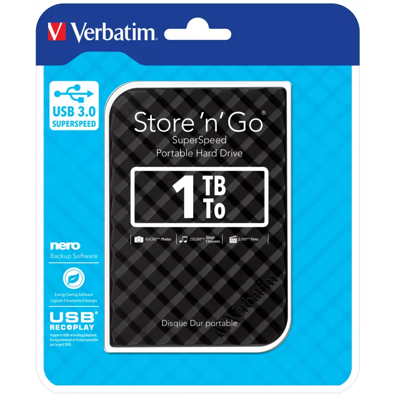 Verbatim Store 'n' Go USB 3.0 kiintolevy 1 TB musta