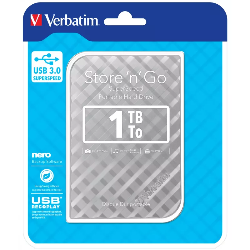 Verbatim Store 'n' Go USB 3.0 kiintolevy 1TB hopea