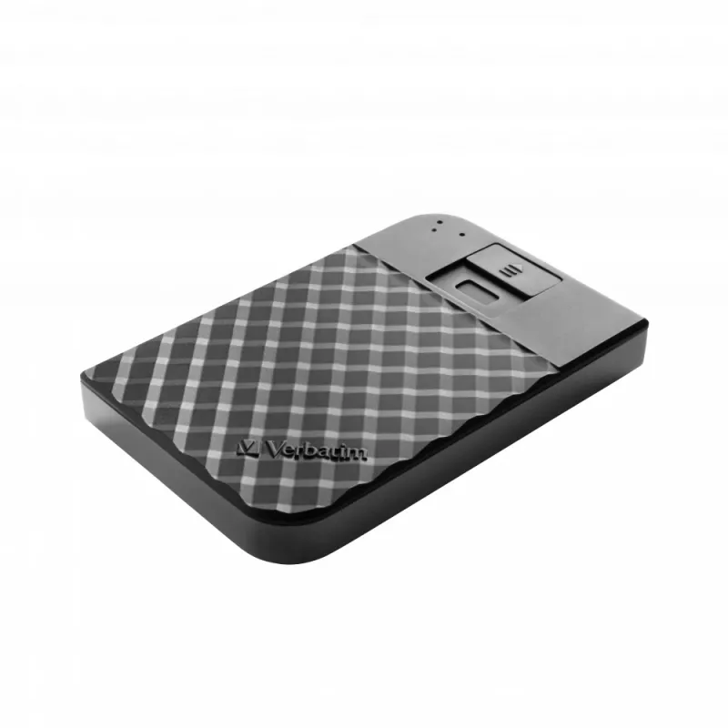 Verbatim Fingerprint Secure Portable Hard Drive 2TB, 2 TB, 3.2 Gen 1 (3.1 Gen 1), musta