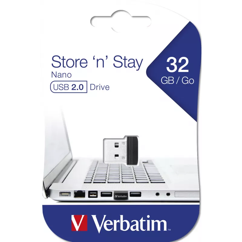 Verbatim Store 'n' Stay NANO – USB-asema 32 GB – musta