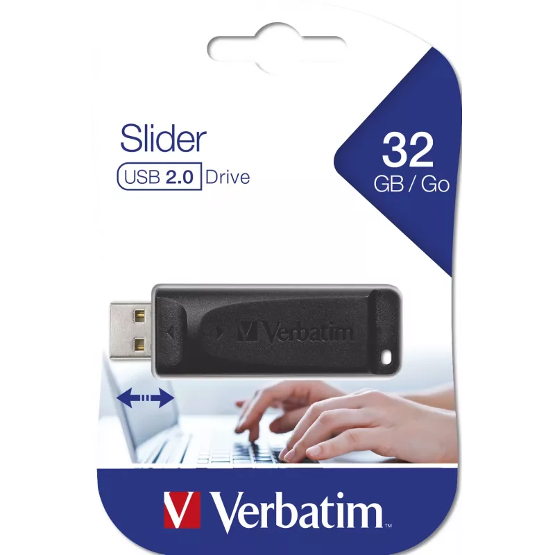 Verbatim Slider - USB-muistitikku 32 GB - musta