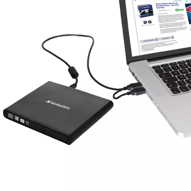 Verbatim Slimline CD/DVD optinen asema DVD-RW musta