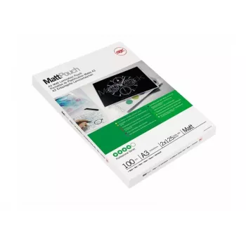 GBC-laminointikalvo A3 mattapintainen 125 mikronia, mattapintainen, valkoinen, A3, 0,25 mm, 303 mm, 426 mm