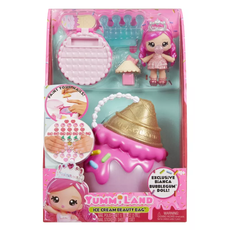 MGA Entertainment Yummiland Beauty Bag -leikkisetti + Lip Gloss -nukke - Ice Cream Beauty Bag