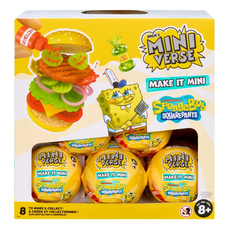 Miniverse Make It Mini SpongeBob SquarePants, 8 vuotta, monivärinen