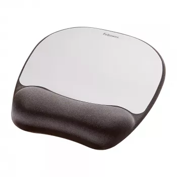 Fellowes hiirimatto rannetuki - muistivaahto hiirimatto pehmeällä vaahtomuovityynyllä - ergonominen hiirimatto tietokoneelle, kannettavalle, etätyöhön - yhteensopiva laser- ja optisten hiirien kanssa - hopea