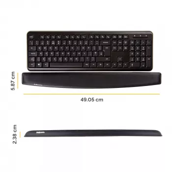 Fellowes näppäimistön rannetuki – muistivaahtoinen rannetuki – ergonominen rannetuki tietokoneelle, kannettavalle, etätyöhön – musta