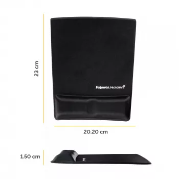 Fellowes hiirimaton rannetuki - Health-V hiirimatto antibakteerisella suojalla - ergonominen hiirimatto tietokoneelle, kannettavalle, etätyöhön - musta