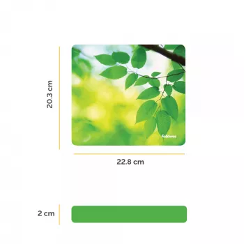 Fellowes Earth Series hiirimatto Leaves, vihreä, kuva, muovi, kumi, liukumaton pohja