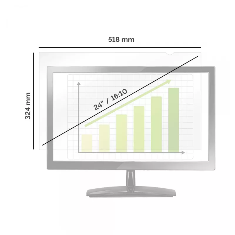Fellowes PrivaScreen 61 cm (24 inch) monitorin kehyksetön tietosuojakalvo
