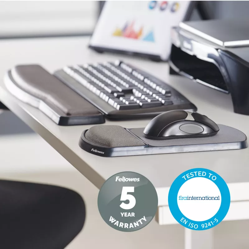 Fellowes kulmasäädettävä hiirimaton rannetuki Premium Gel
