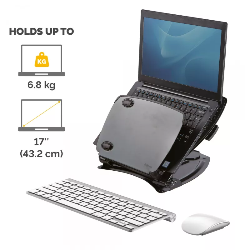 Fellowes Professional Series kannettavan työasema, musta, metalli, 85 - 245 mm, 400 mm, 58 mm, 341 mm